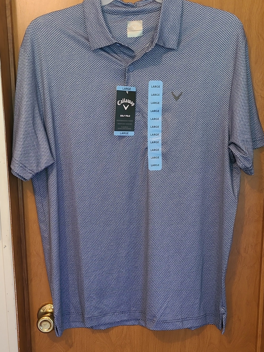 Callaway Men's Blue Micro-Pattern Golf Polo
